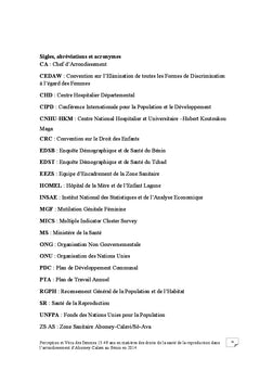 Perception et vecu des femmes