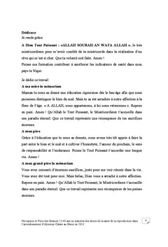 Perception et vecu des femmes