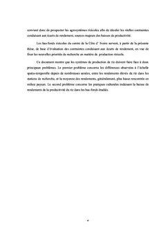 Diagnostic de la variabilité des rendements en riziculture de bas-fond