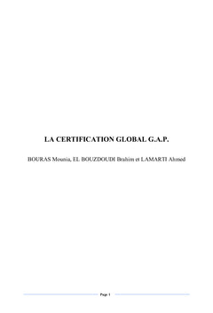 La certification Global G.A.P.