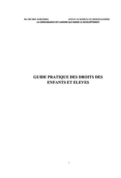 Guide pratique des droits des enfants et eleves