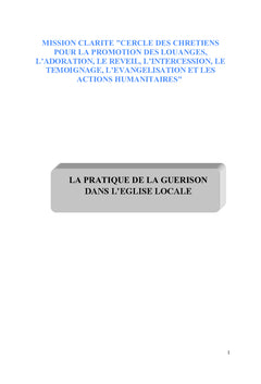 La pratique de la guérison divine dans l'église locale