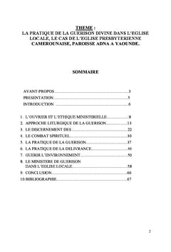 La pratique de la guérison divine dans l'église locale