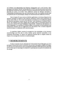 Étude et Conception des Circuits en Nanotechnologies: CNT,FET,Antennes