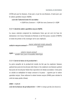 Evaluation du Cout du Tabagisme dans Une Societe Nationale