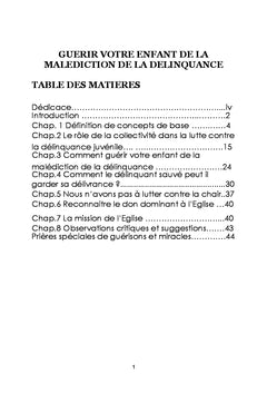 Guerir votre enfant de la malediction de la delinquance