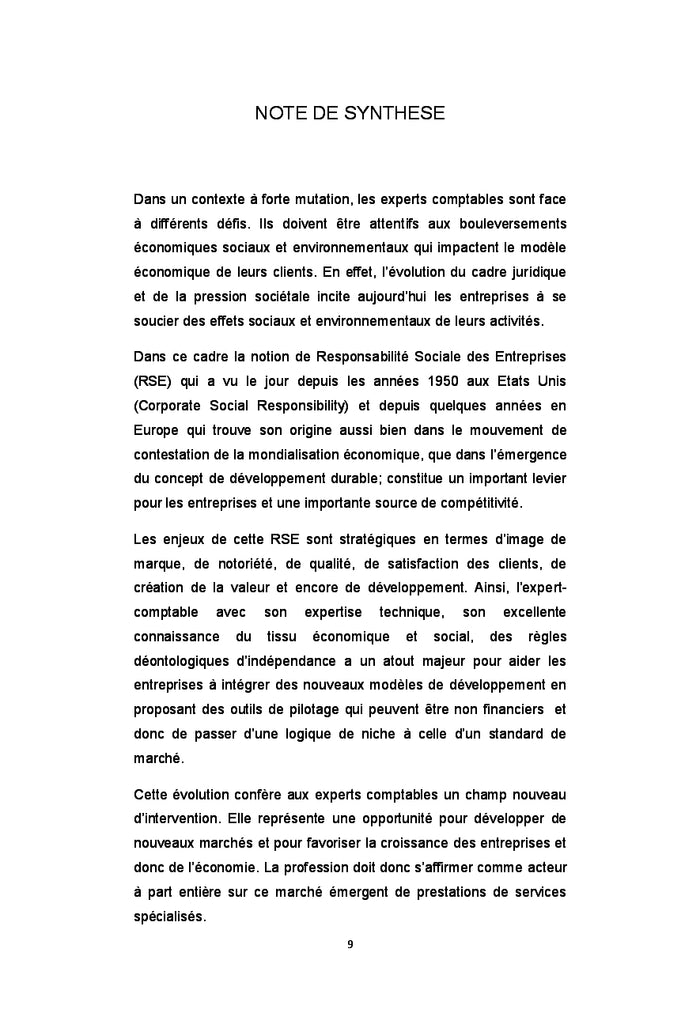 L'expert-comptable et la Responsabilité Sociale des Entreprises (RSE)