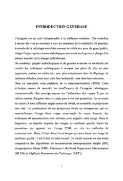 Reconstruction tomographique des images tomodensitometriques