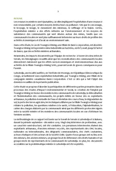 Evaluation des impacts de Twangiza Mining