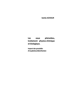 Les eaux phénolées, traitement physico-chimique et biologique