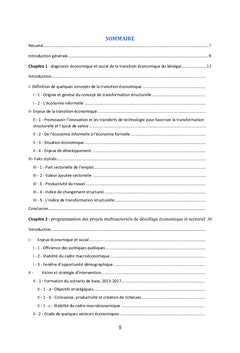 Le problème de la transition économique du Sénégal