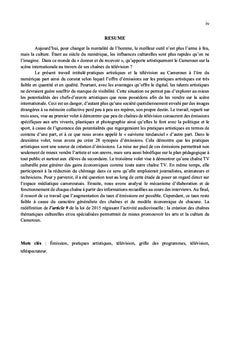 Pratiques artistiques et télévision au Cameroun à l'ère du numérique