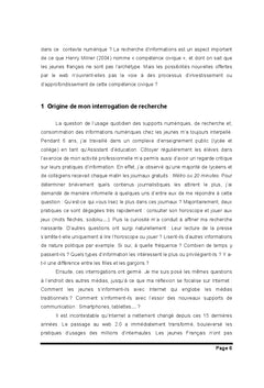 Transformations des pratiques informationnelles des jeunes Français