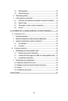 L'autorité de la chose jugée de l'action partielle