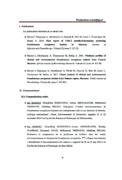 Antibiorésistance, virulence et génotypage des P. aeruginosa, Maroc