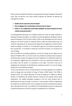 Crises de change : une analyse en termes de signaux d'alerte