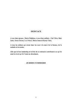 Étude du leadership dans les associations communautaires d'épargnes et crédits