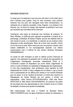 Étude du leadership dans les associations communautaires d'épargnes et crédits