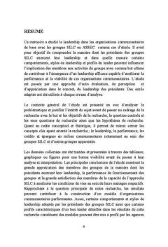 Étude du leadership dans les associations communautaires d'épargnes et crédits