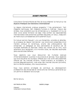 Les aspects pratiques du commerce international