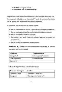 Evaluation comparative des resultats des eleves au Mali