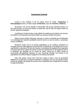 Hydrogéologie et impact socioéconomique