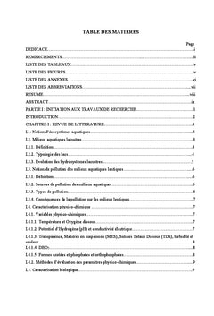 Pollution et structure des macrophytes dans les eaux lenthiques