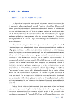 Ouverture extérieure, capital humain et emploi au Cameroun