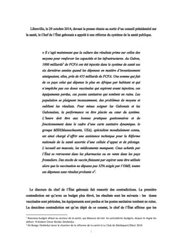 L'argent et l'indifférence médicale au Gabon