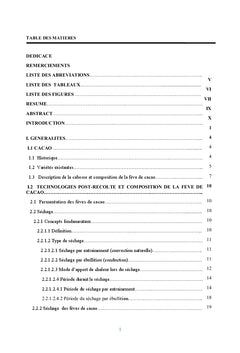 Etude comparative de sechage Solaire et Microonde des feves de cacao