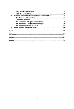 Évaluation de la tenue du dossier médical SMUR: Audit interne