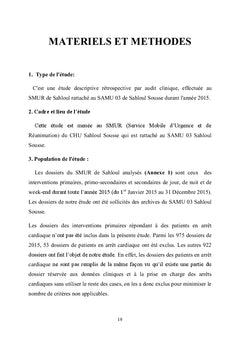 Évaluation de la tenue du dossier médical SMUR: Audit interne