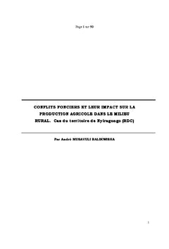Conflits fonciers et leur impact sur la production agricole