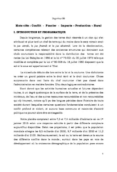 Conflits fonciers et leur impact sur la production agricole