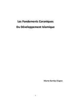 Les Fondements Coraniques Du Développement Islamique