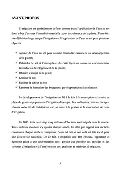 Les bases de l'irrigation