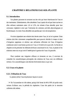 Les bases de l'irrigation