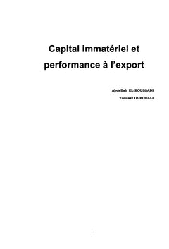 Capital immatériel et performance à l'export