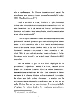 Capital immatériel et performance à l'export