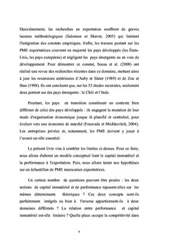 Capital immatériel et performance à l'export