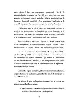 Capital immatériel et performance à l'export