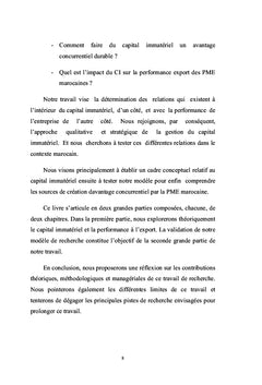 Capital immatériel et performance à l'export