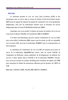 Simulation d'une architecture de Voix sur LTE