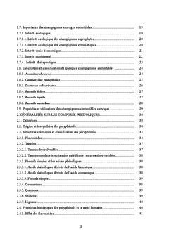 Composes nutritifs et bioactifs de six champignons ectomycorhiziens