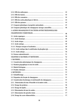 Composes nutritifs et bioactifs de six champignons ectomycorhiziens