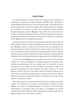 Tolérance à la salinité de quelques légumineuses fourragères