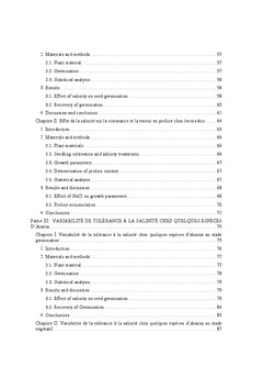 Tolérance à la salinité de quelques légumineuses fourragères