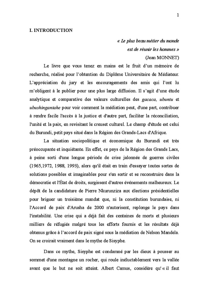 Médiation et valeurs culturelles dans la Région des Grands Lacs