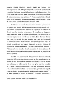 Médiation et valeurs culturelles dans la Région des Grands Lacs