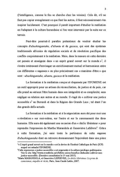 Médiation et valeurs culturelles dans la Région des Grands Lacs